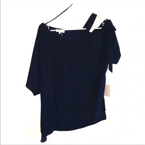 1.state Navy Blue Off the Shoulder Top